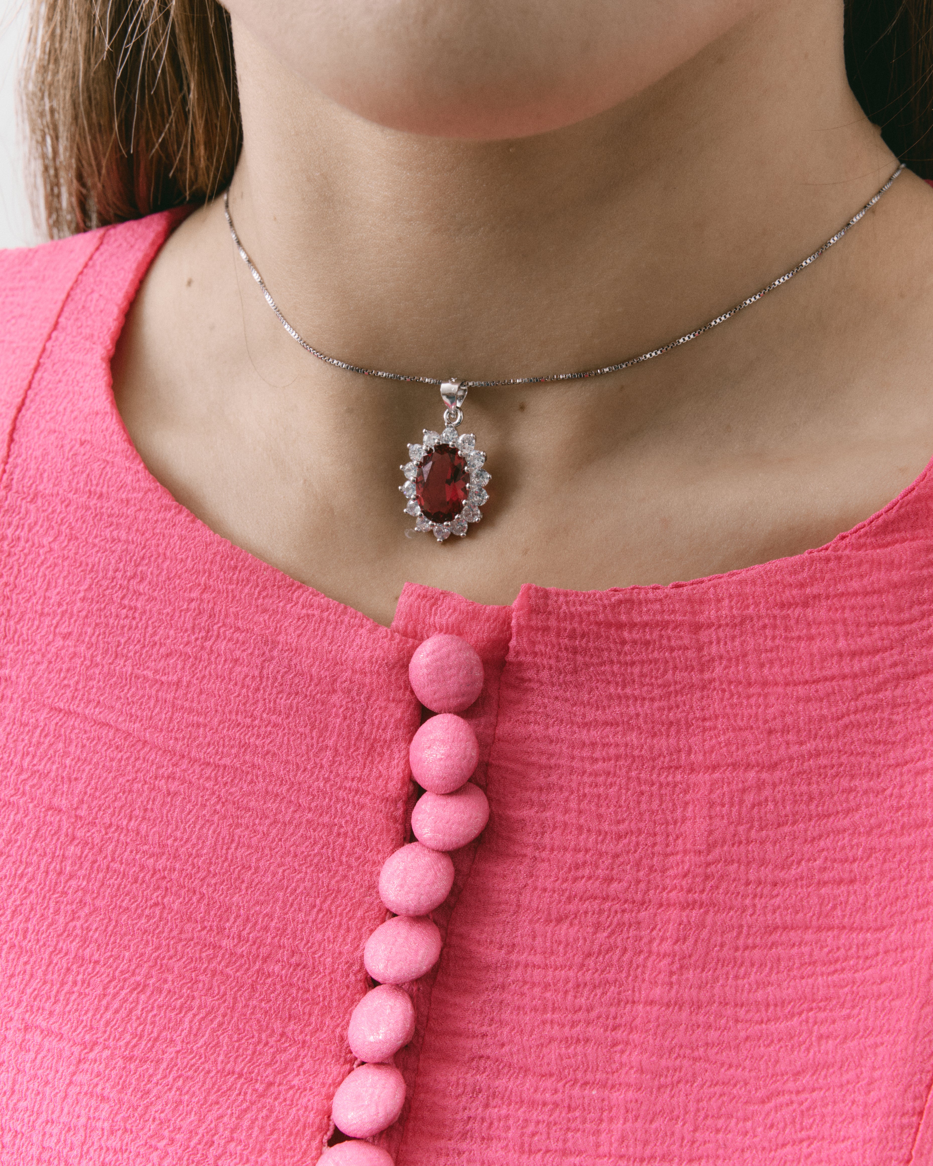 Collana Kate rubino e contorno