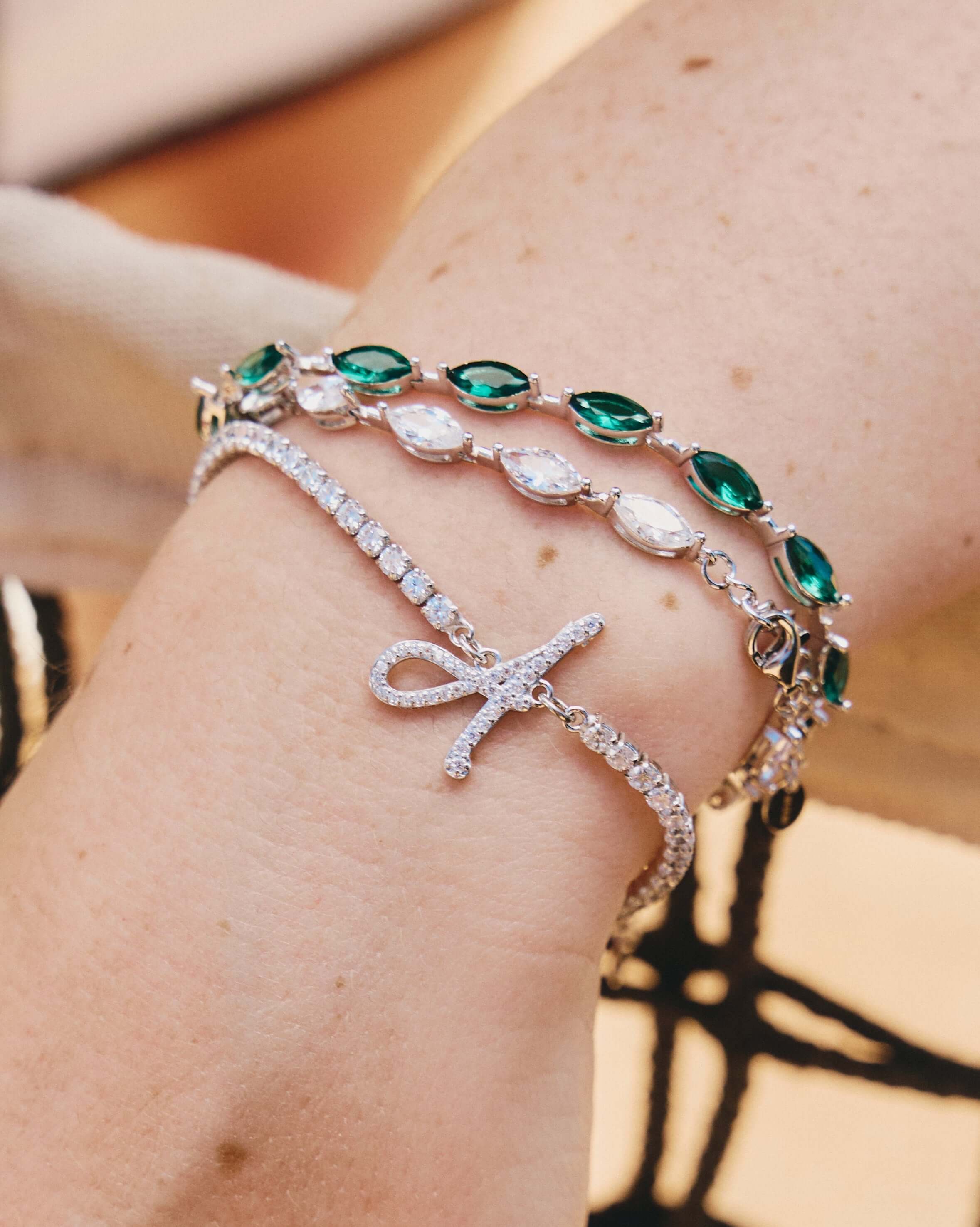 Bracciale Aurélie Pietre Ovali Bianco