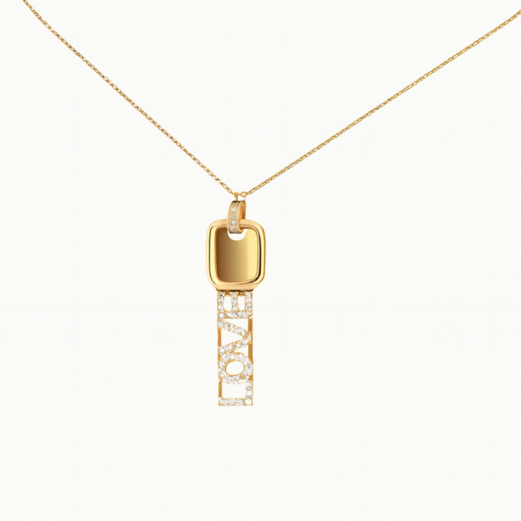 Collana Angela ''LOVE'' con zirconi personalizzabile